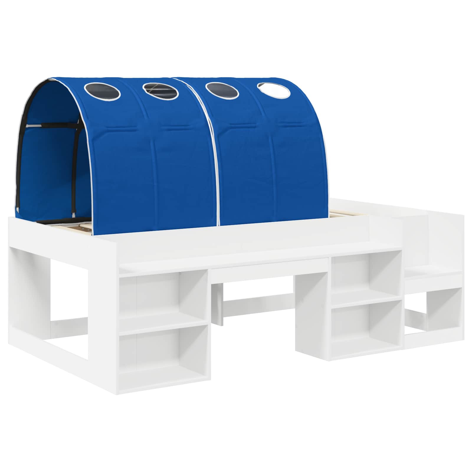 vidaXL Bed Frame with Tunnel 3 pcs White and Blue Engineered Wood 3