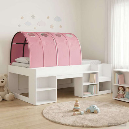 vidaXL Bed Frame with Tunnel 3 pcs White and Pink Engineered Wood 1