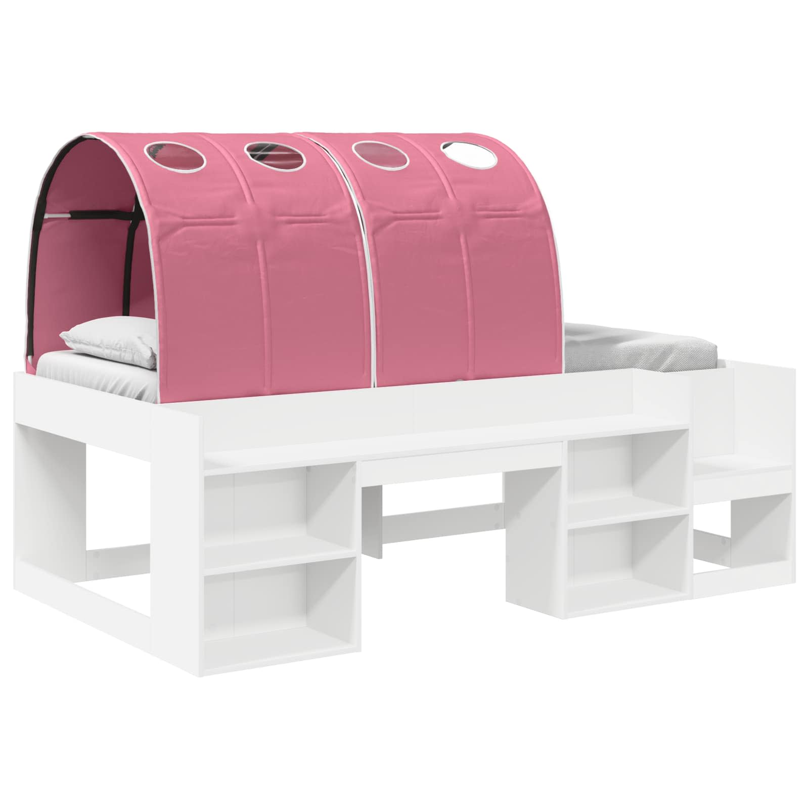 vidaXL Bed Frame with Tunnel 3 pcs White and Pink Engineered Wood 2
