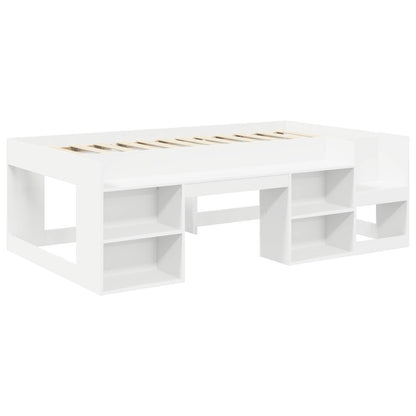vidaXL Bed Frame with Tunnel 3 pcs White and Red Engineered Wood 4