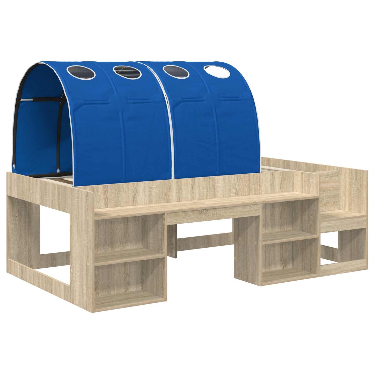 vidaXL Bed Frame with Tunnel 3 pcs Sonoma Oak and Blue Engineered Wood 3
