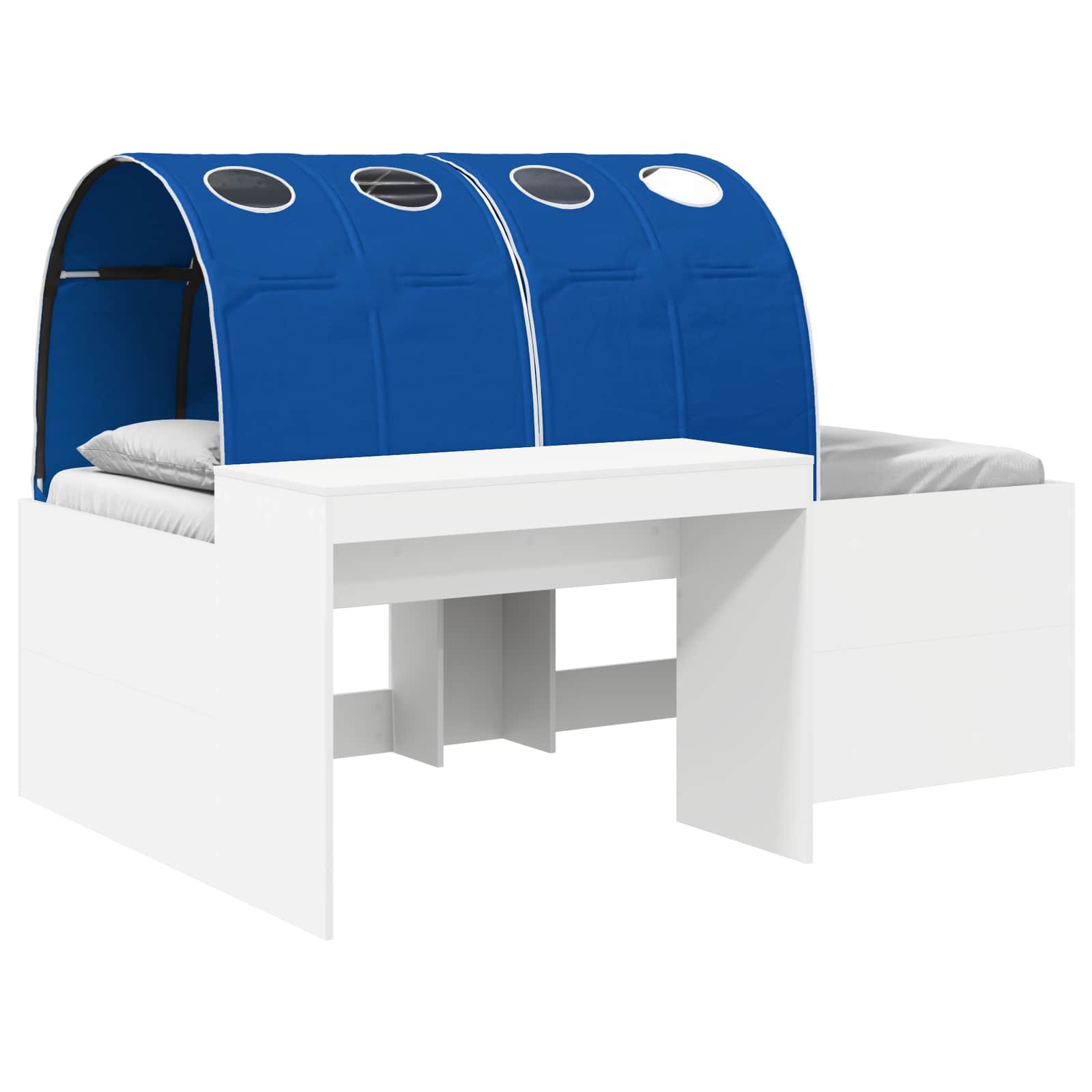vidaXL Bed Frame with Tunnel 3 pcs White and Blue Engineered Wood 2