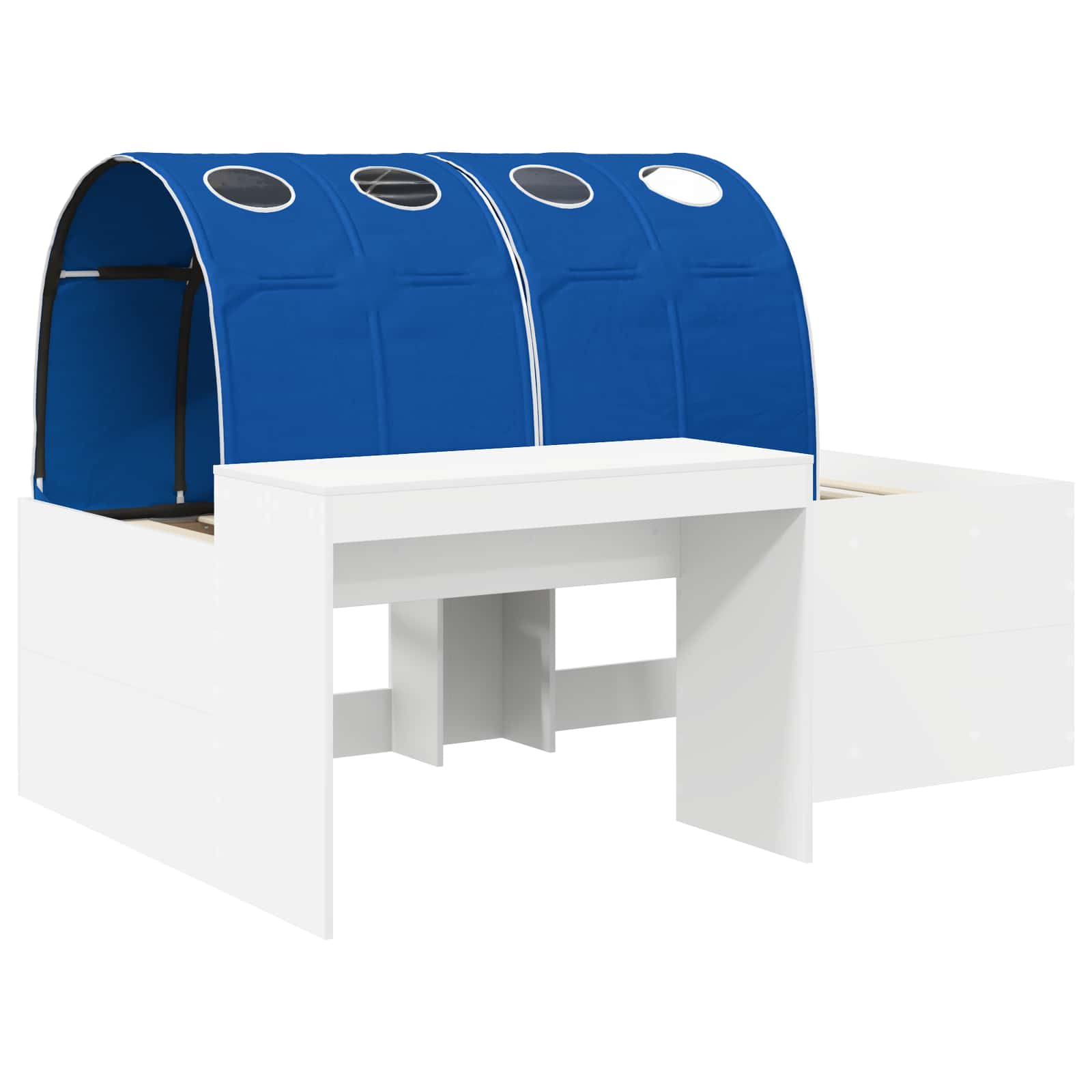vidaXL Bed Frame with Tunnel 3 pcs White and Blue Engineered Wood 3