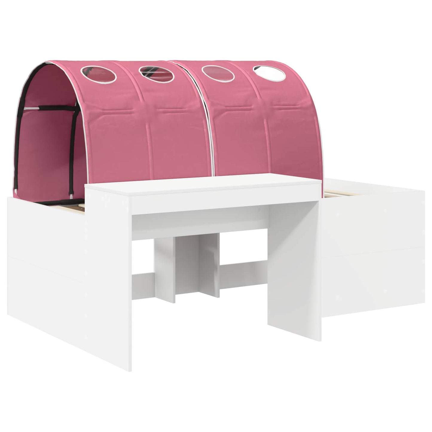 vidaXL Bed Frame with Tunnel 3 pcs White and Pink Engineered Wood 3