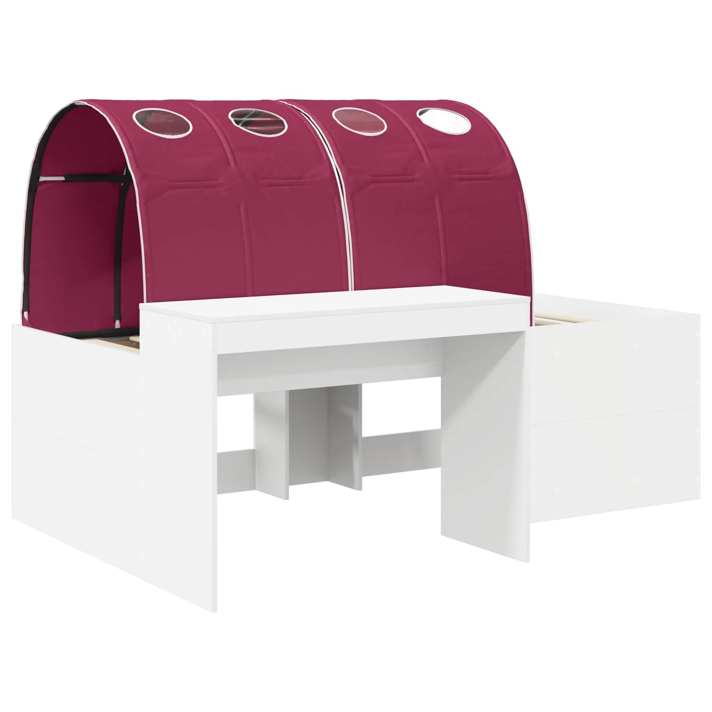 vidaXL Bed Frame with Tunnel 3 pcs White and Red Engineered Wood 3