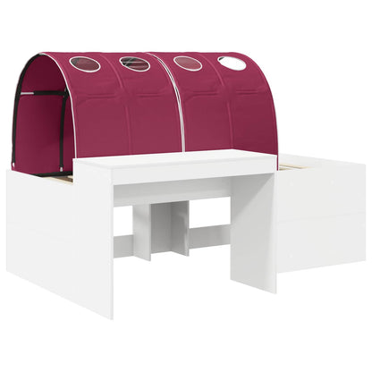 vidaXL Bed Frame with Tunnel 3 pcs White and Red Engineered Wood 3