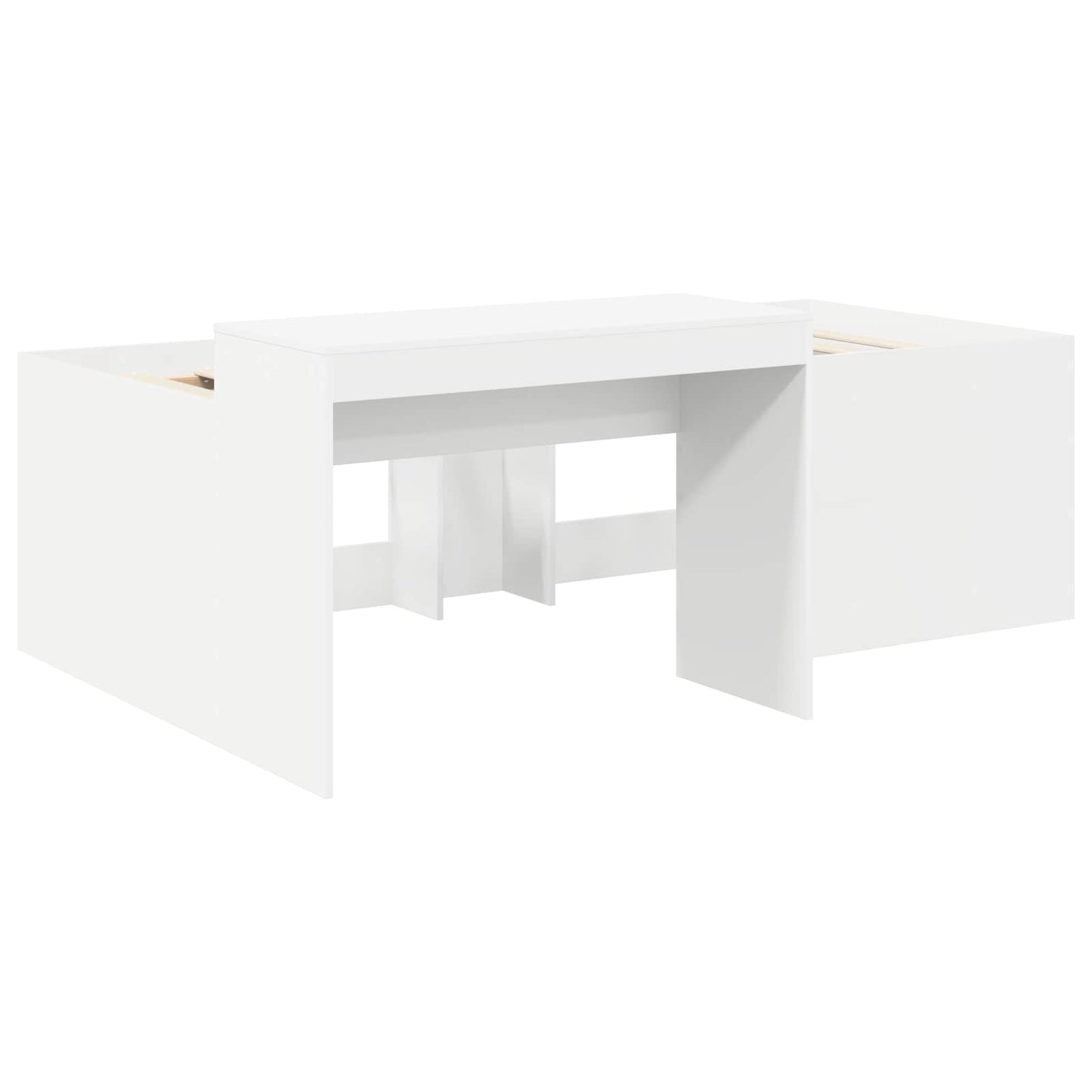 vidaXL Bed Frame with Tunnel 3 pcs White and Black Engineered Wood 4