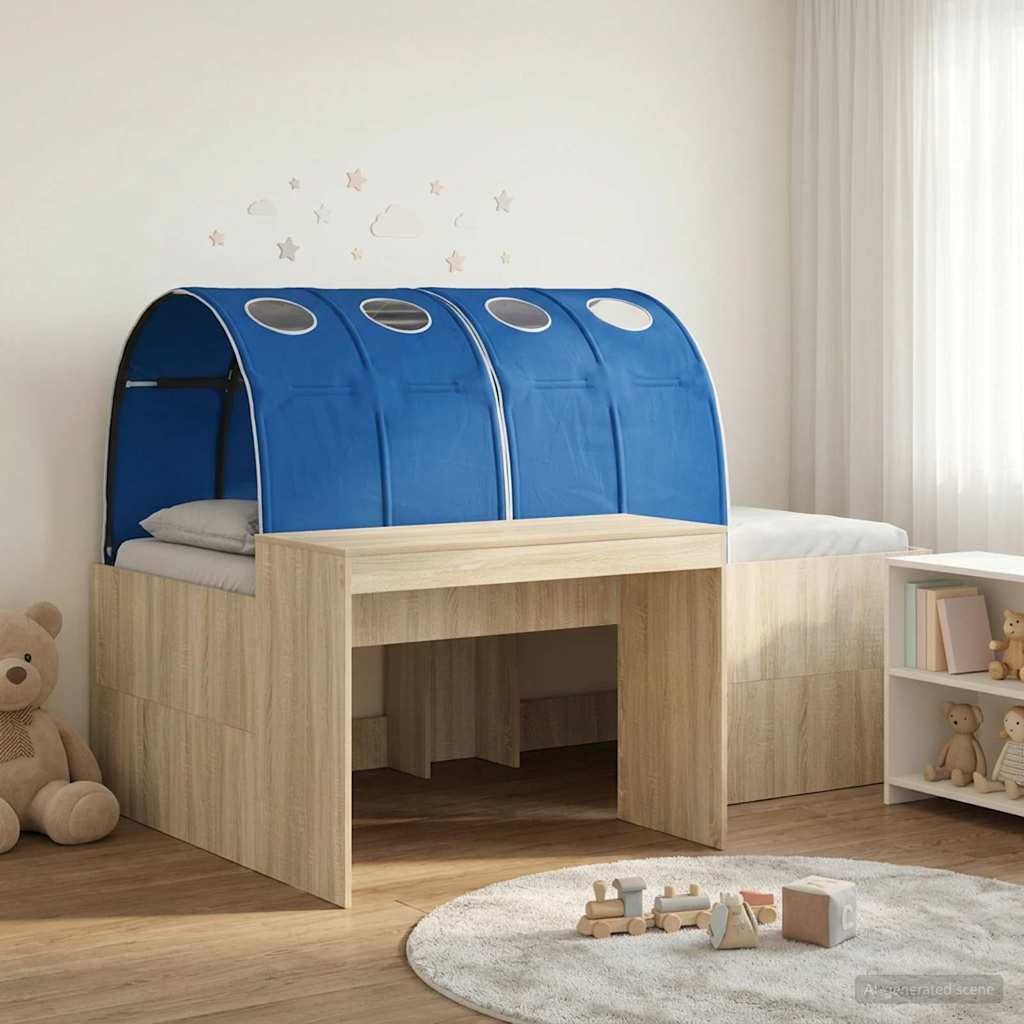 vidaXL Bed Frame with Tunnel 3 pcs Sonoma Oak and Blue Engineered Wood 1