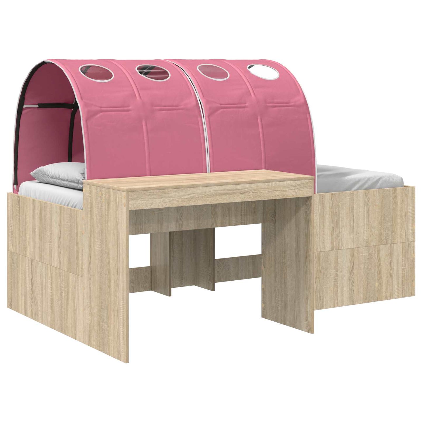 vidaXL Bed Frame with Tunnel 3 pcs Sonoma Oak and Pink Engineered Wood 2