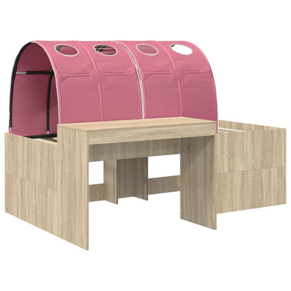 vidaXL Bed Frame with Tunnel 3 pcs Sonoma Oak and Pink Engineered Wood 3