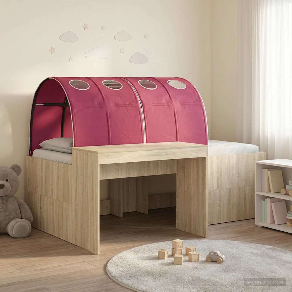 vidaXL Bed Frame with Tunnel 3 pcs Sonoma Oak and Red Engineered Wood 1