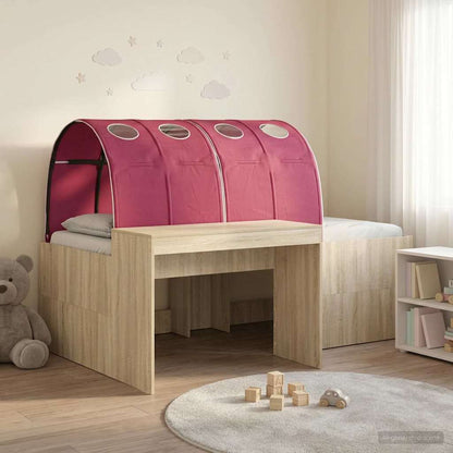 vidaXL Bed Frame with Tunnel 3 pcs Sonoma Oak and Red Engineered Wood 1