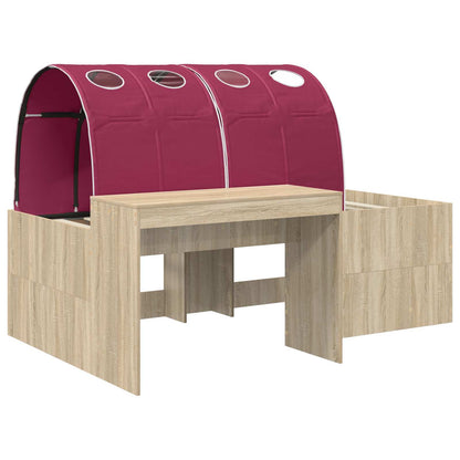 vidaXL Bed Frame with Tunnel 3 pcs Sonoma Oak and Red Engineered Wood 3