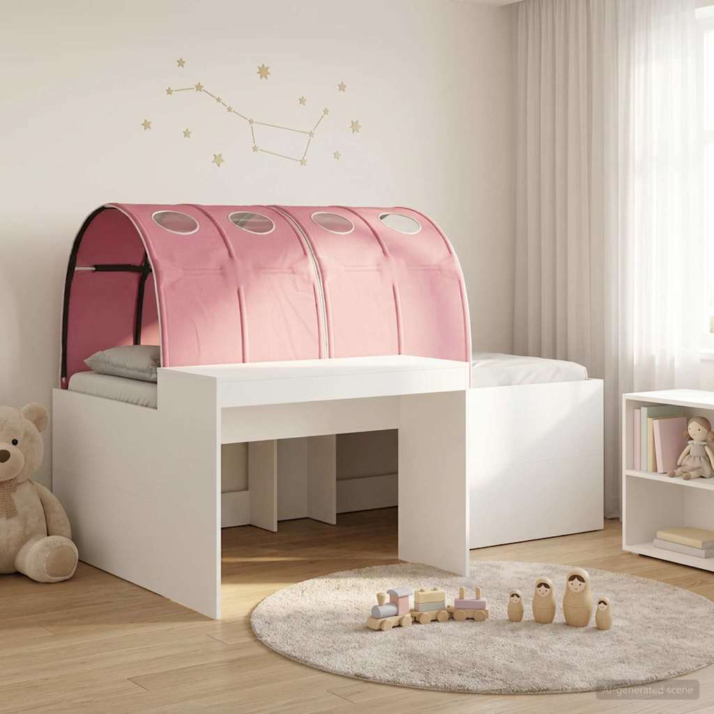 vidaXL Bed with Tunnel 3 pcs White and Pink Engineered Wood 1