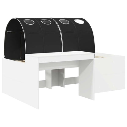 vidaXL Bed with Tunnel 4 pcs White and Black Engineered Wood 3