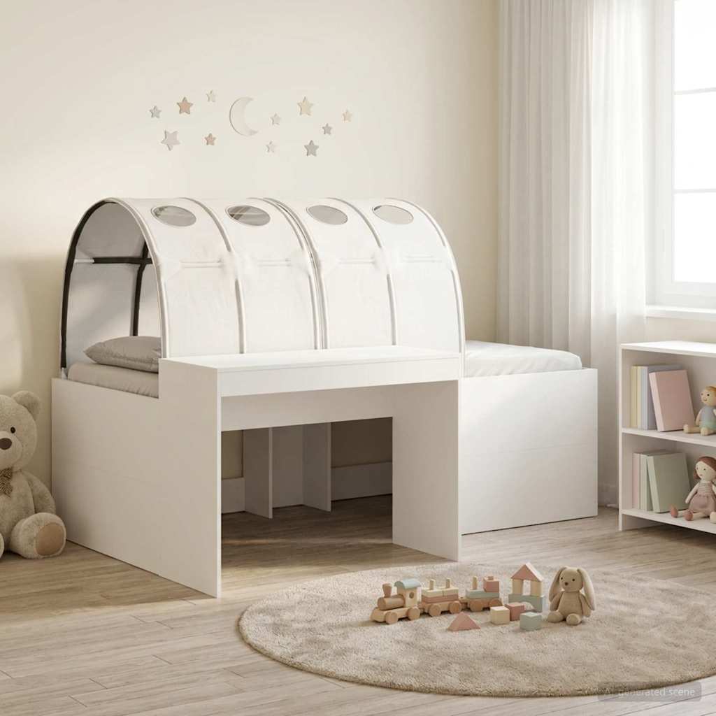 vidaXL Bed with Tunnel 3 pcs White Engineered Wood 1