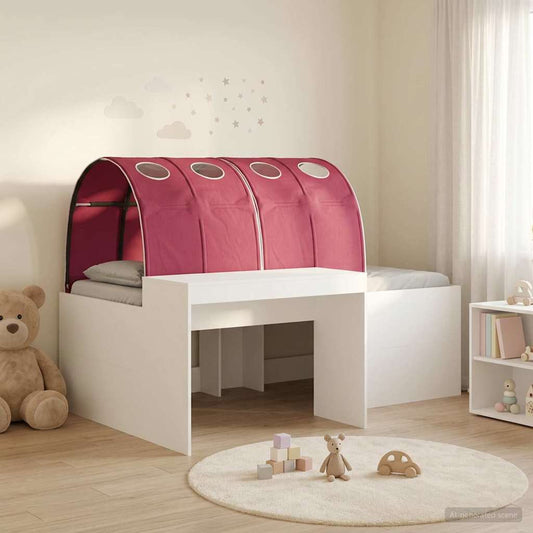 vidaXL Bed with Tunnel 4 pcs White and Red Engineered Wood 1