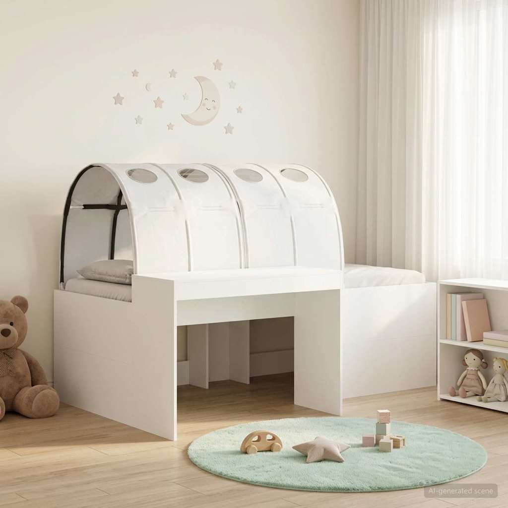 vidaXL Bed with Tunnel 3 pcs White Engineered Wood 1