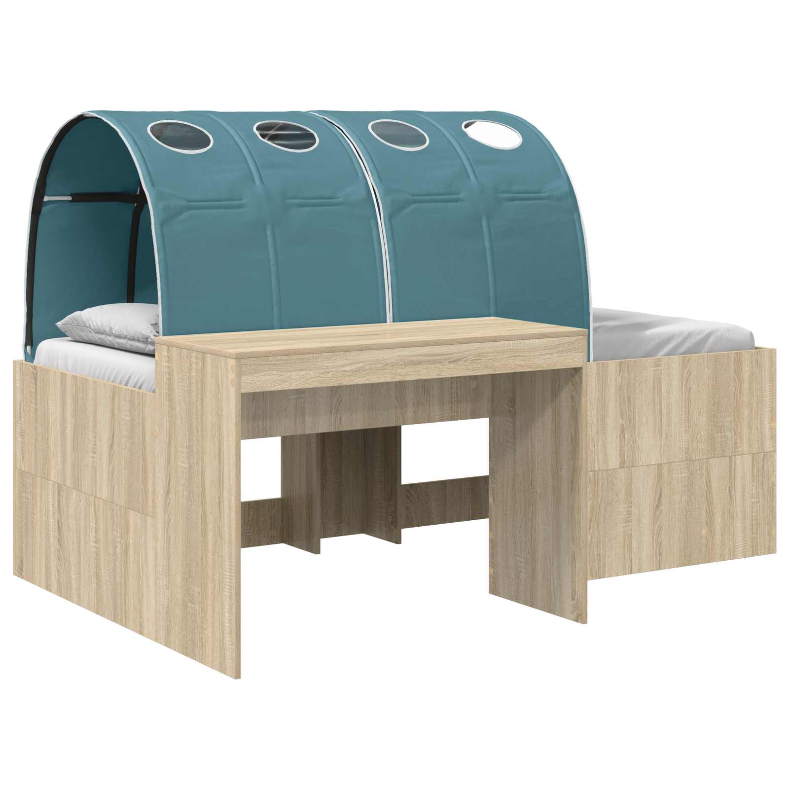 vidaXL Bed with Tunnel 3 pcs Sonoma Oak and Light Blue Engineered Wood 2