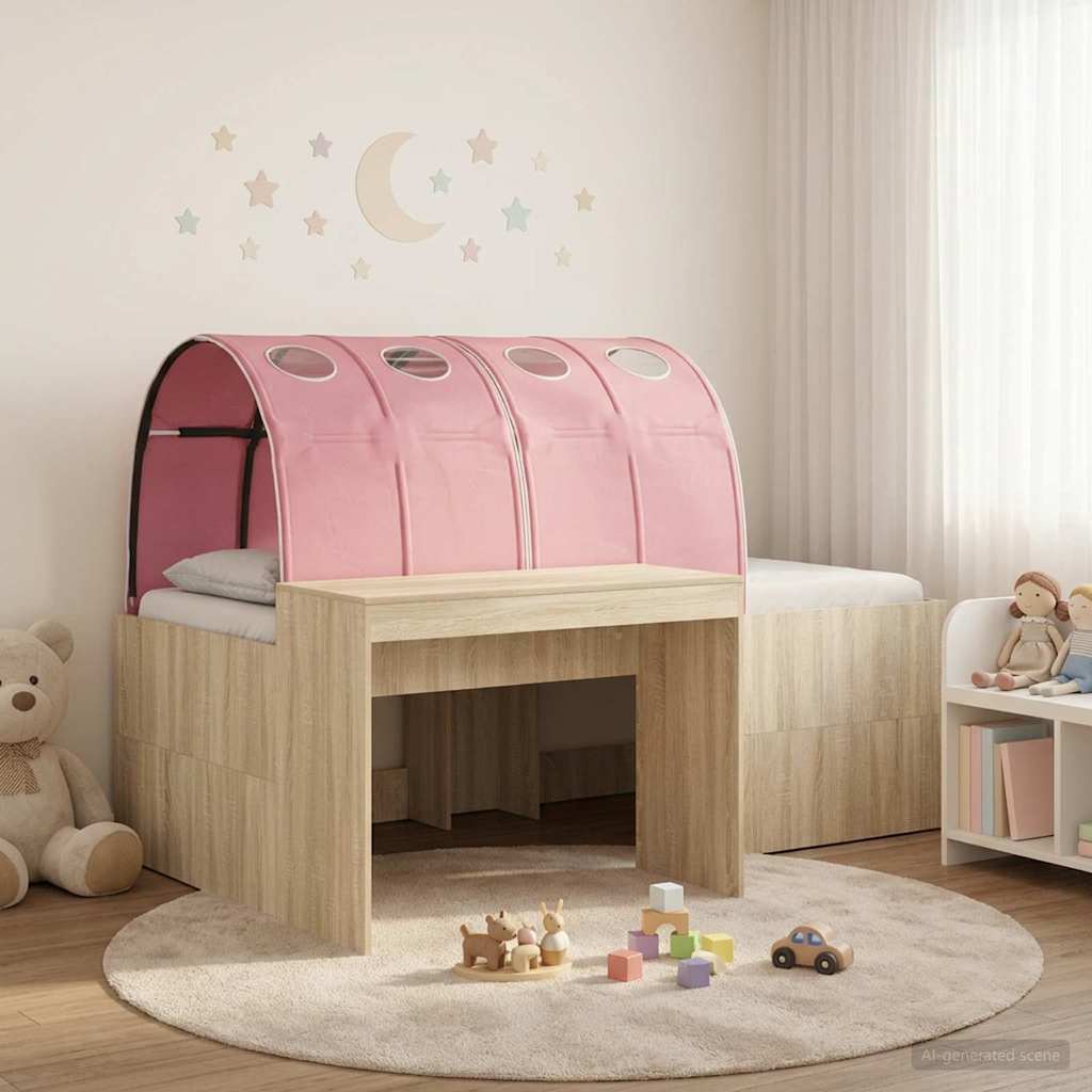 vidaXL Bed with Tunnel 3 pcs Sonoma Oak and Pink Engineered Wood 1