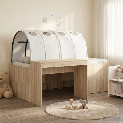vidaXL Bed with Tunnel 3 pcs Sonoma Oak and White Engineered Wood 1