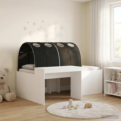 vidaXL Kids'High Bed Frame with Desk 3 pcs White and Black 1