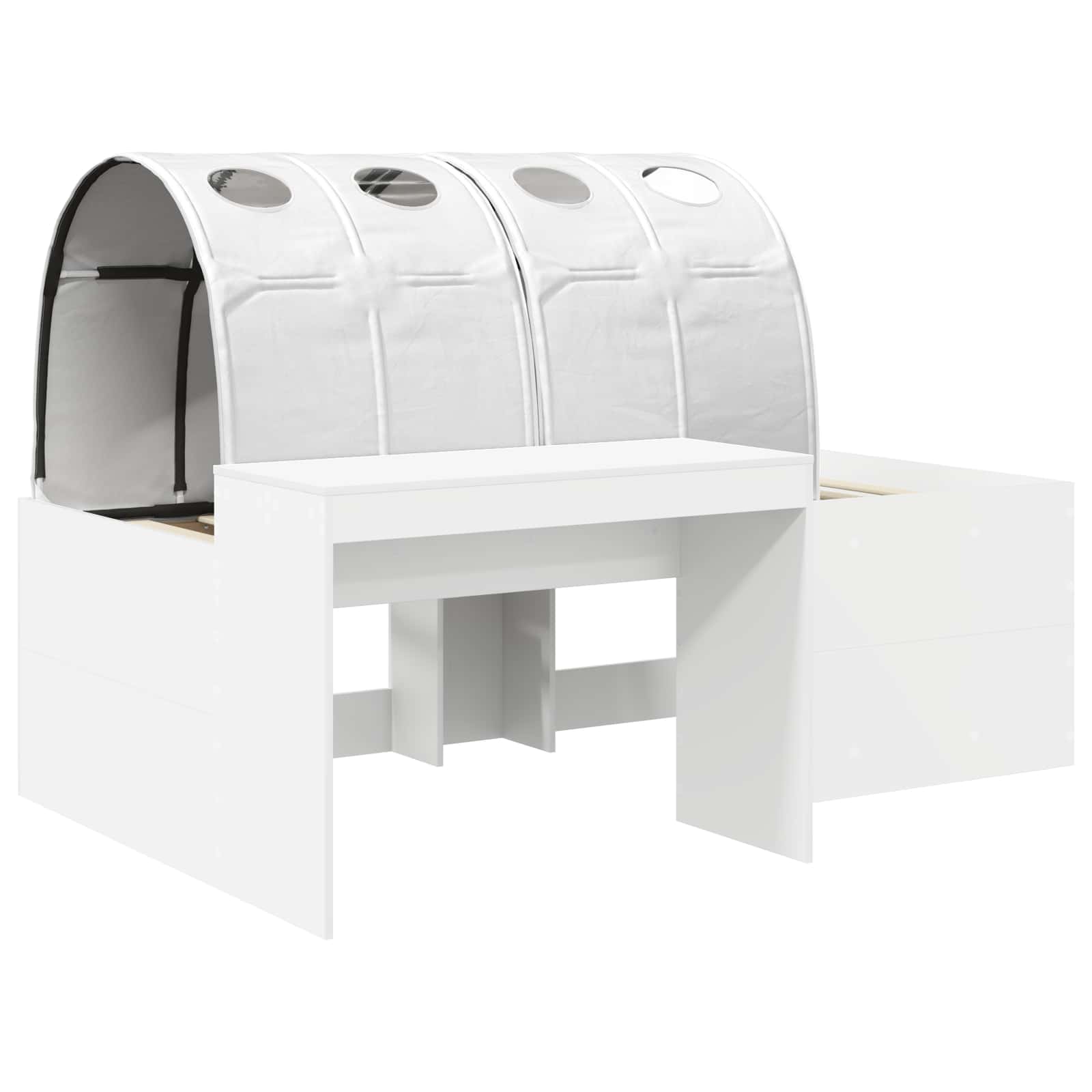 vidaXL Kids'High Bed Frame with Desk 3 pcs White Engineered Wood 3