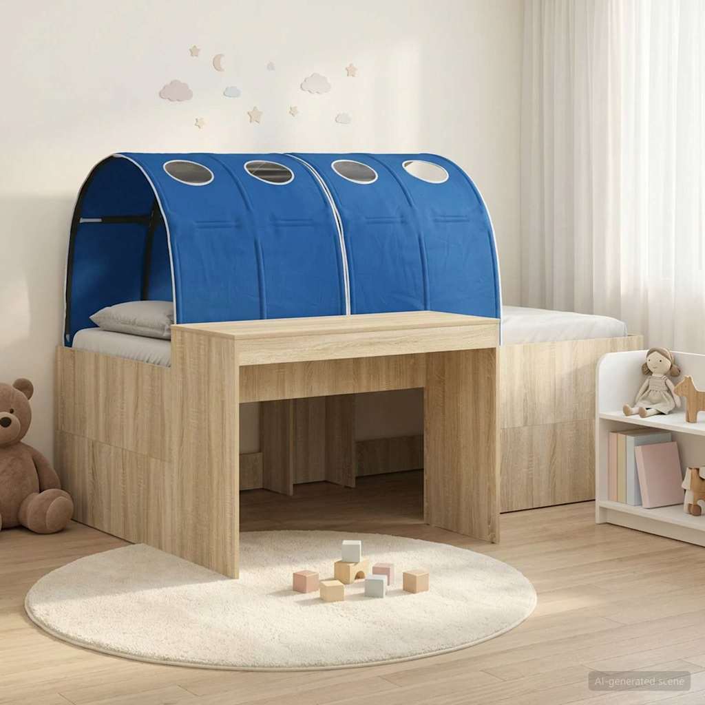 vidaXL Kids'High Bed Frame with Desk 3 pcs Sonoma Oak and Blue 1