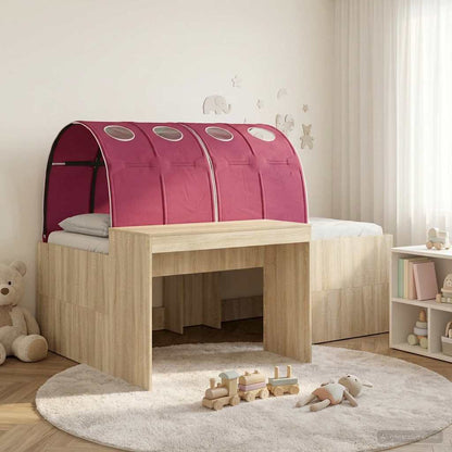 vidaXL Kids'High Bed Frame with Desk 3 pcs Sonoma Oak and Red 1