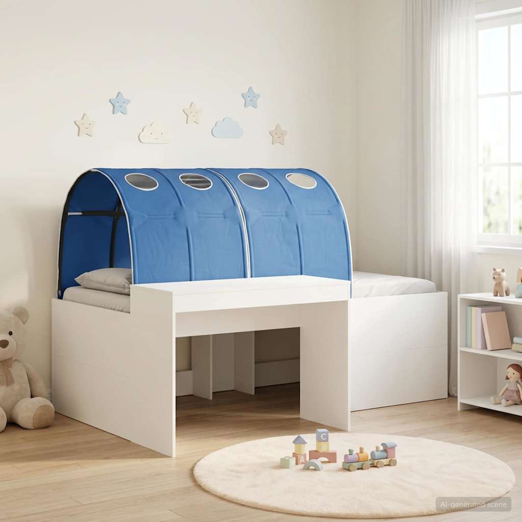 vidaXL Bed with Tunnel 3 pcs Artisian Oak and Blue Engineered Wood 1