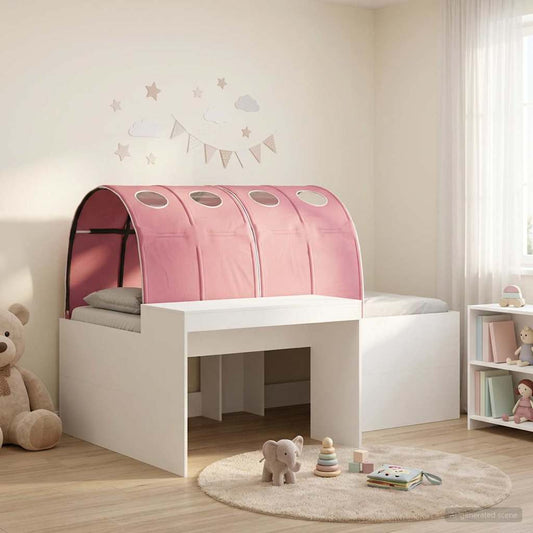 vidaXL Bed with Tunnel 3 pcs Artisian Oak and Pink Engineered Wood 1