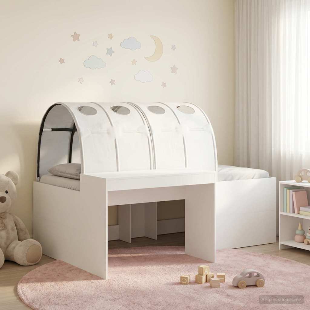 vidaXL Bed with Tunnel 3 pcs Artisian Oak and White Engineered Wood 1