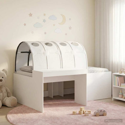 vidaXL Bed with Tunnel 3 pcs Artisian Oak and White Engineered Wood 1