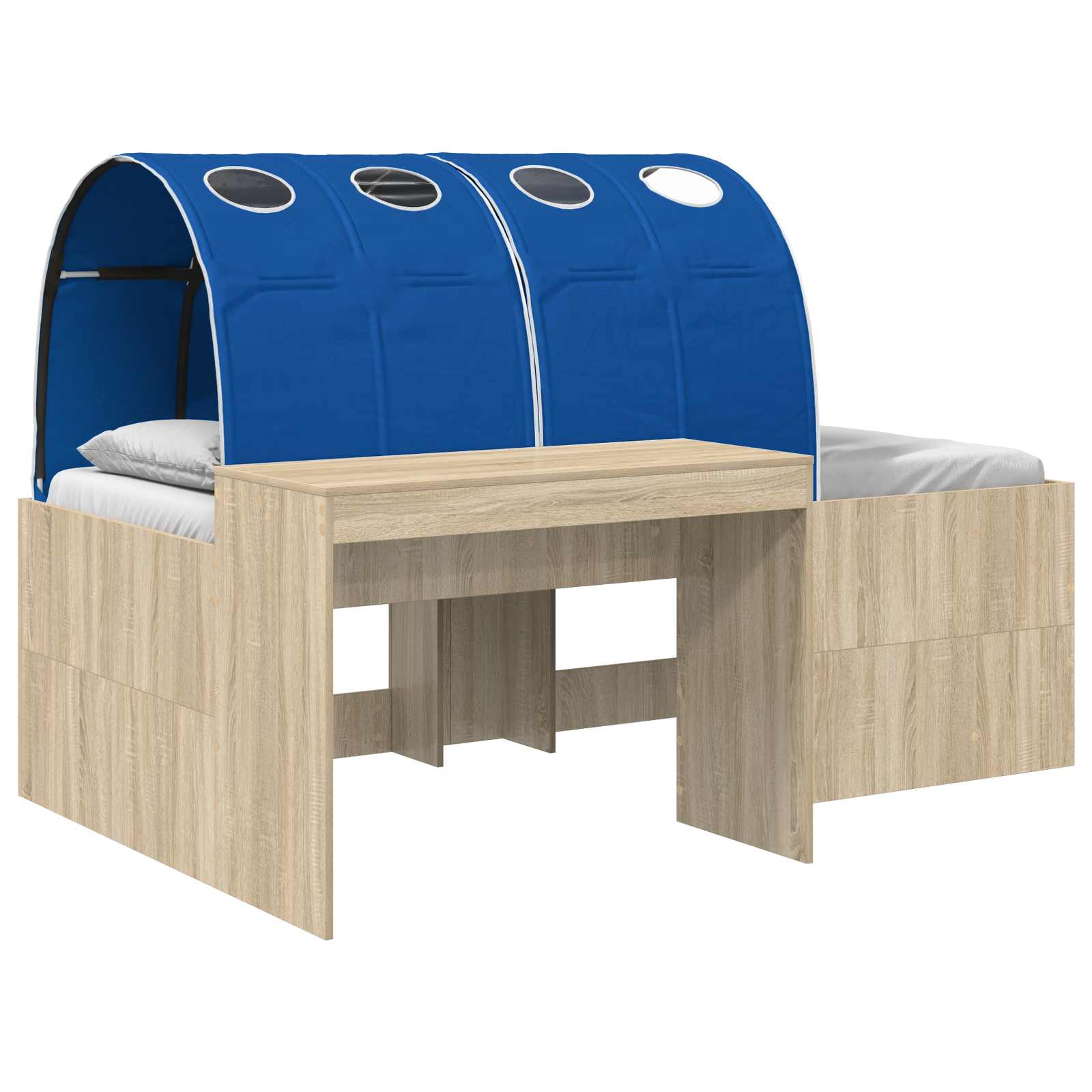 vidaXL Bed with Tunnel 3 pcs Artisian Oak and Blue Engineered Wood 2
