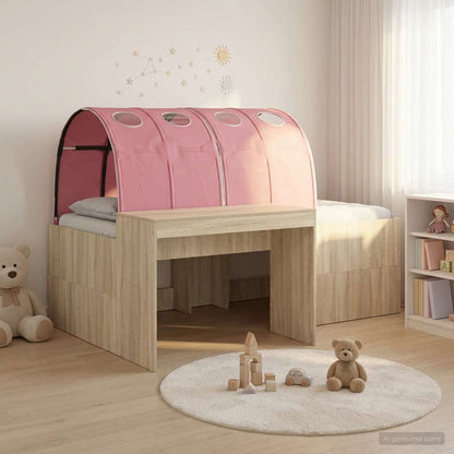 vidaXL Bed with Tunnel 3 pcs Artisian Oak and Pink Engineered Wood 1