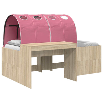 vidaXL Bed with Tunnel 3 pcs Artisian Oak and Pink Engineered Wood 2