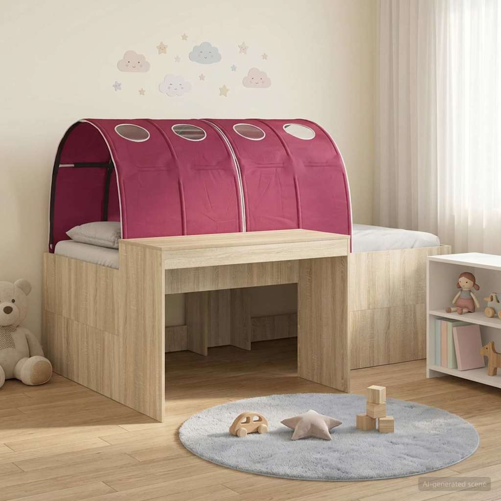 vidaXL Bed with Tunnel 3 pcs Artisian Oak and Red Engineered Wood 1