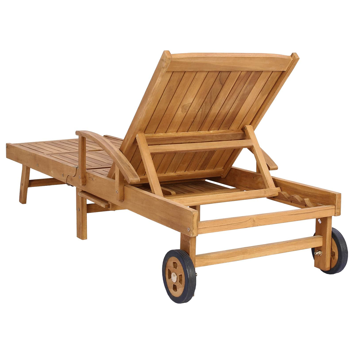 vidaXL Sun Lounger Solid Teak Wood Brown 5