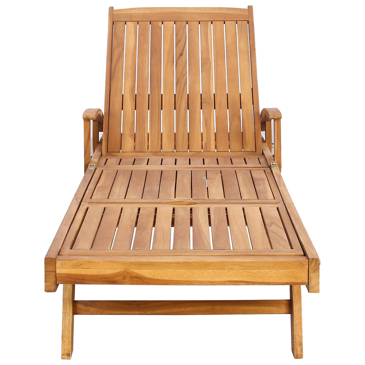 vidaXL Sun Lounger Solid Teak Wood Brown 3
