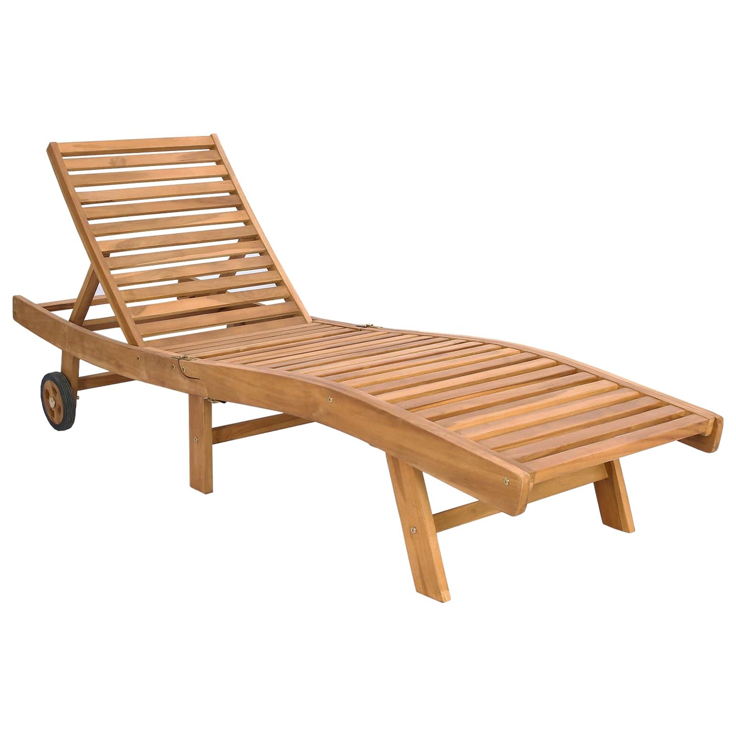 vidaXL Sun Lounger Solid Teak Wood Brown 2