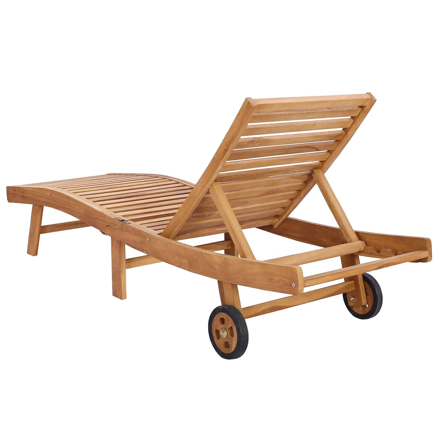 vidaXL Sun Lounger Solid Teak Wood Brown 5