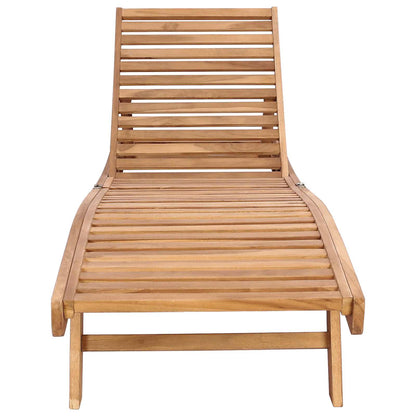 vidaXL Sun Lounger Solid Teak Wood Brown 3