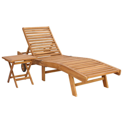 vidaXL Sun Lounger 2 pcs Solid Teak Wood Brown 2