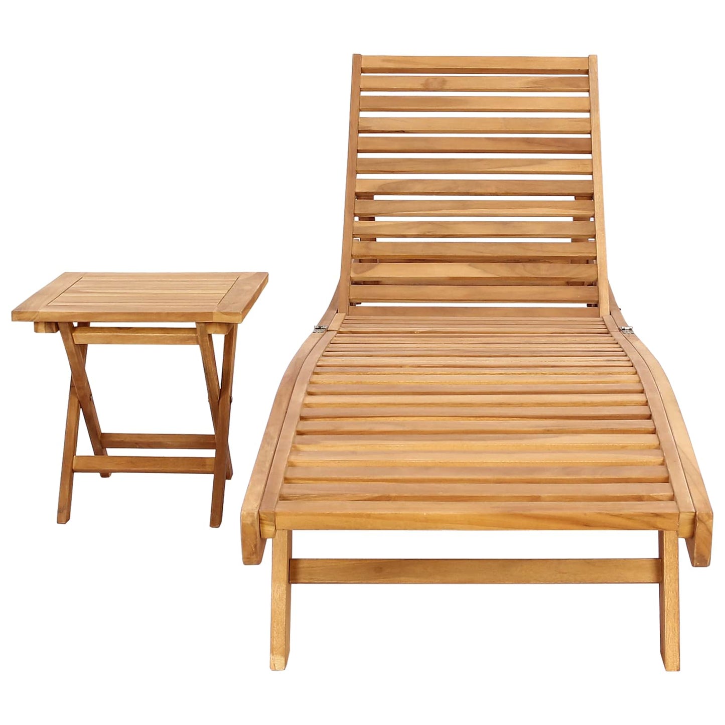 vidaXL Sun Lounger 2 pcs Solid Teak Wood Brown 3
