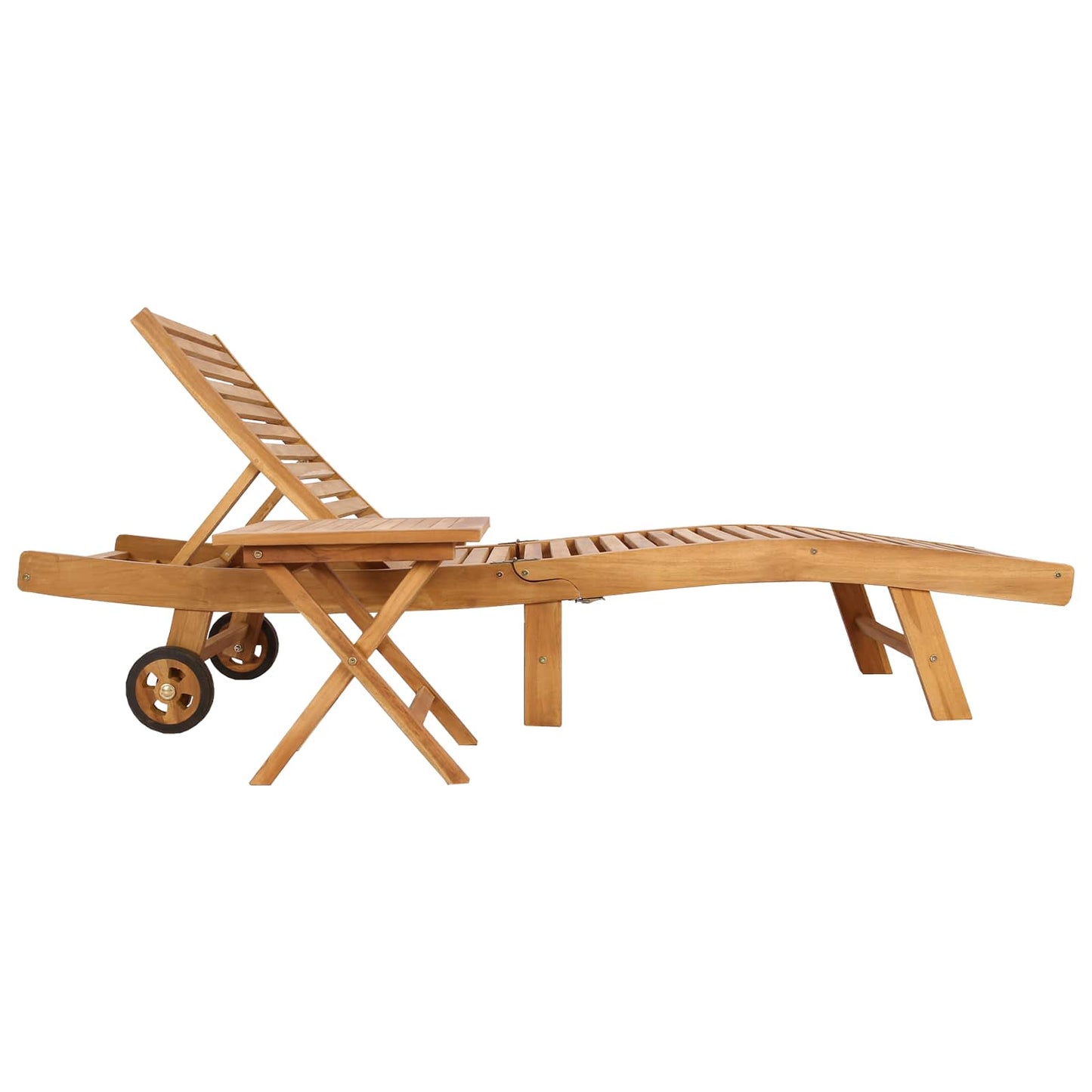 vidaXL Sun Lounger 2 pcs Solid Teak Wood Brown 4