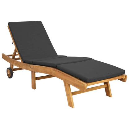 Sun Lounger Polyester Brown and dark grey without table