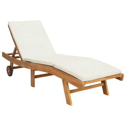 Sun Lounger Polyester Brown and cream without table