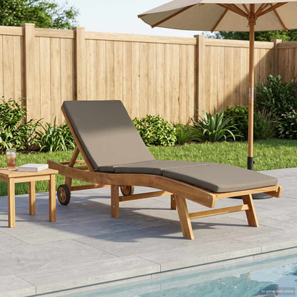 Sun Lounger Polyester Brown and taupe without table