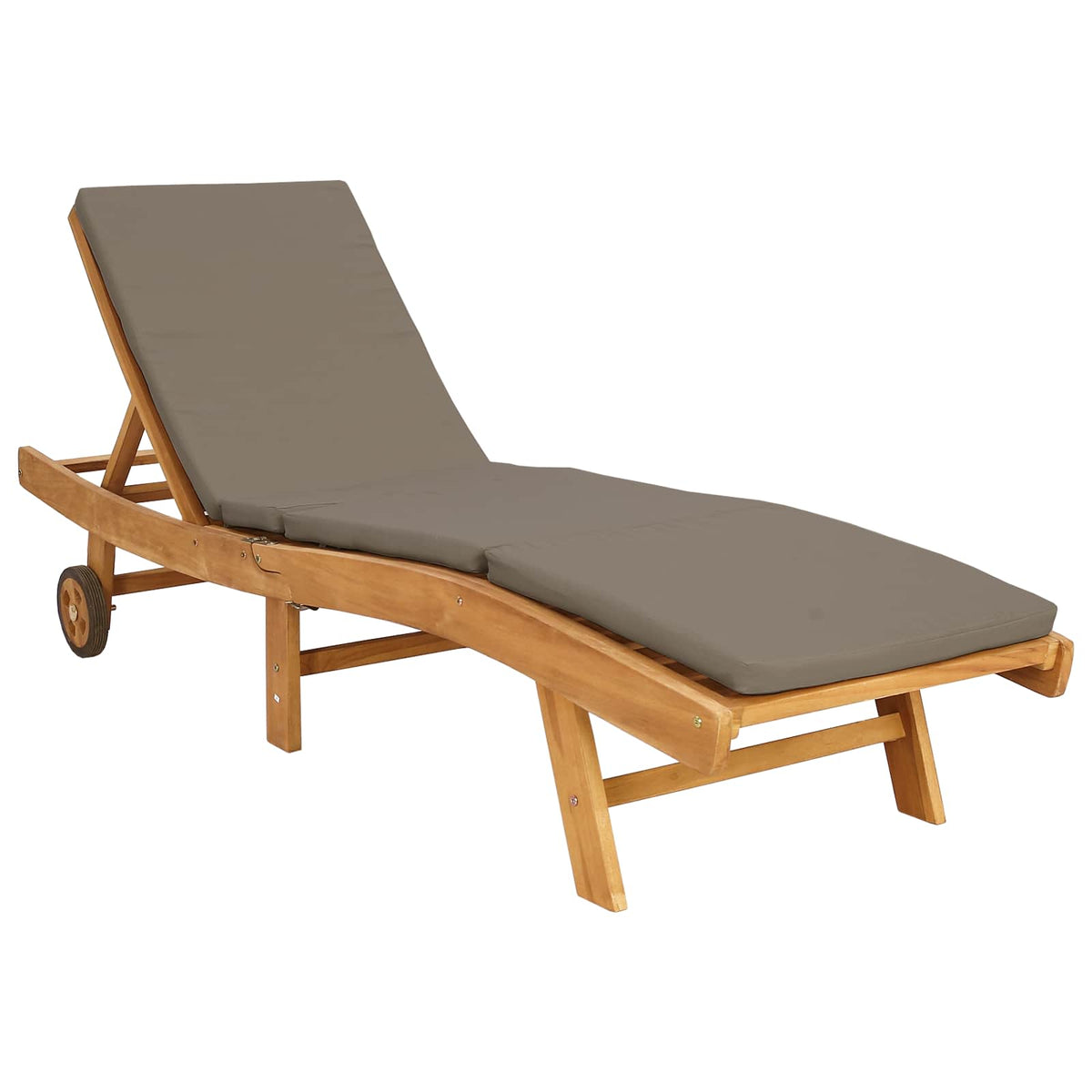 Sun Lounger Polyester Brown and taupe without table