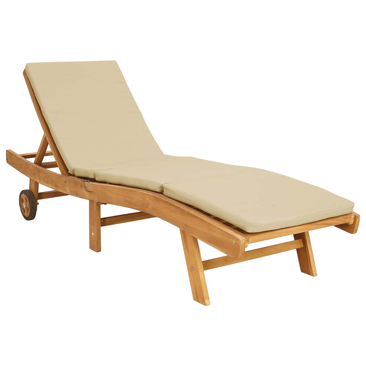 Sun Lounger Polyester Brown and beige without table
